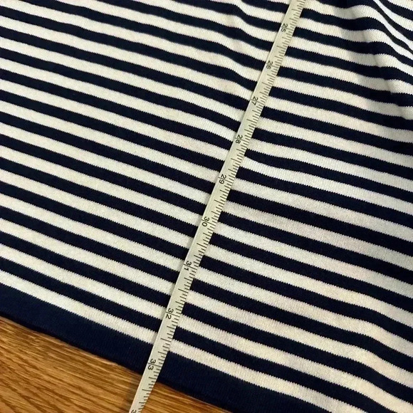 Sail to Sable STS Navy and White Striped Bell Sleeve Sweater Dress XS - Picture 11 of 11